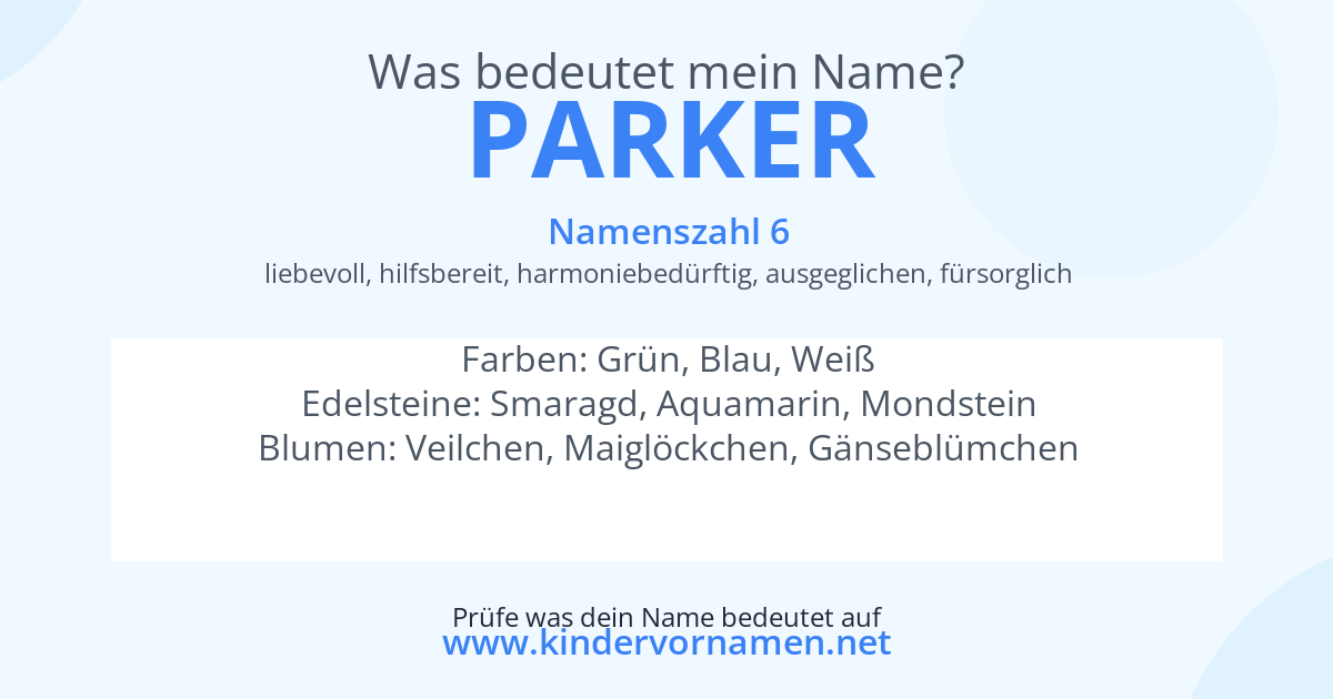 Was bedeutet der Name Parker?