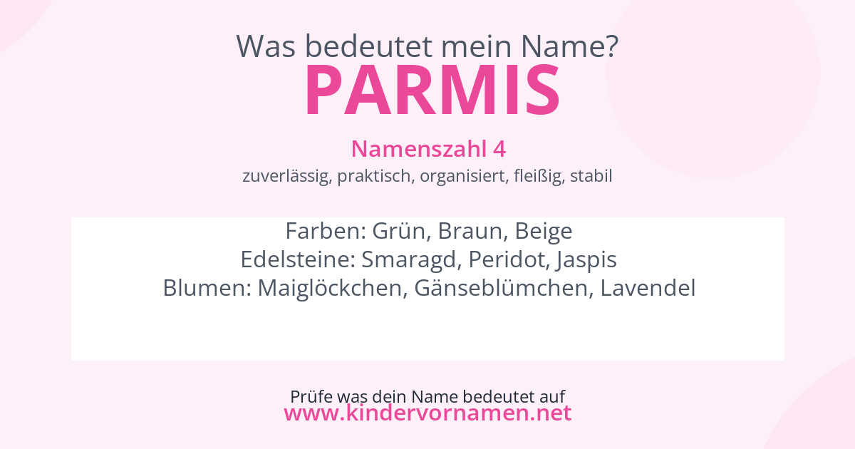 Was bedeutet der Name Parmis?