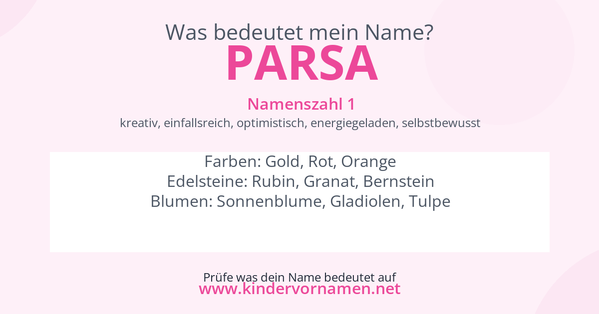 Was bedeutet der Name Parsa?