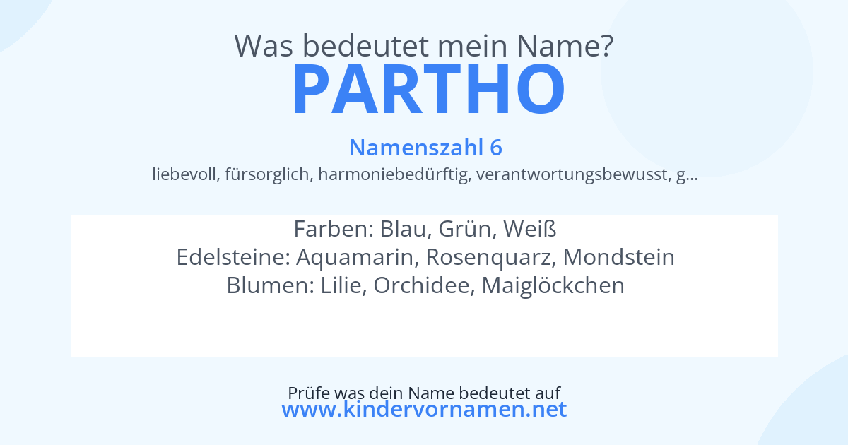 Was bedeutet der Name Partho?