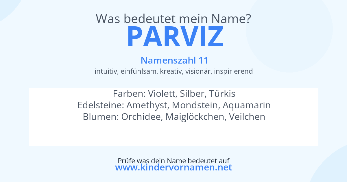 Was bedeutet der Name Parviz?