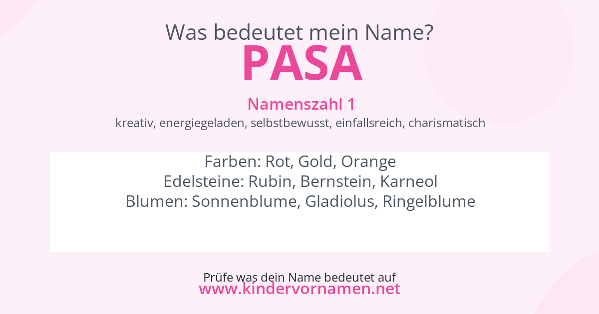 Was bedeutet der Name Pasa?