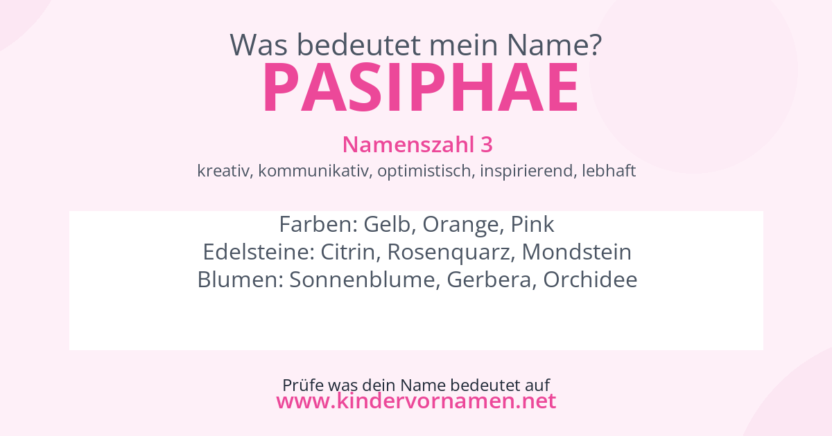 Was bedeutet der Name Pasiphae?