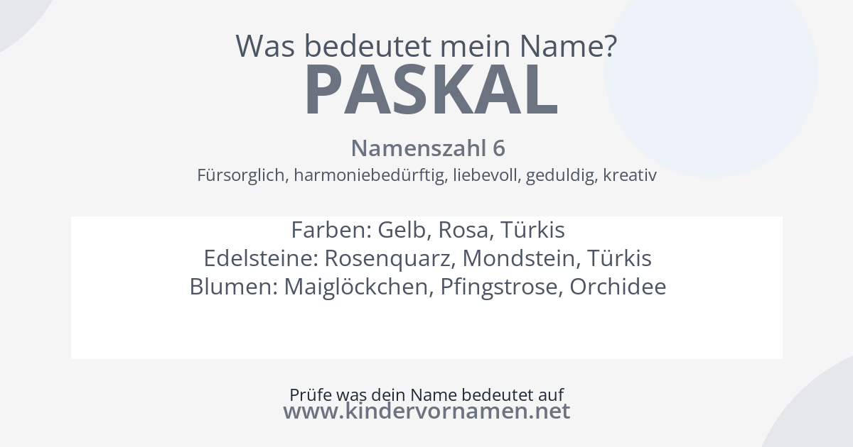 Was bedeutet der Name Paskal?
