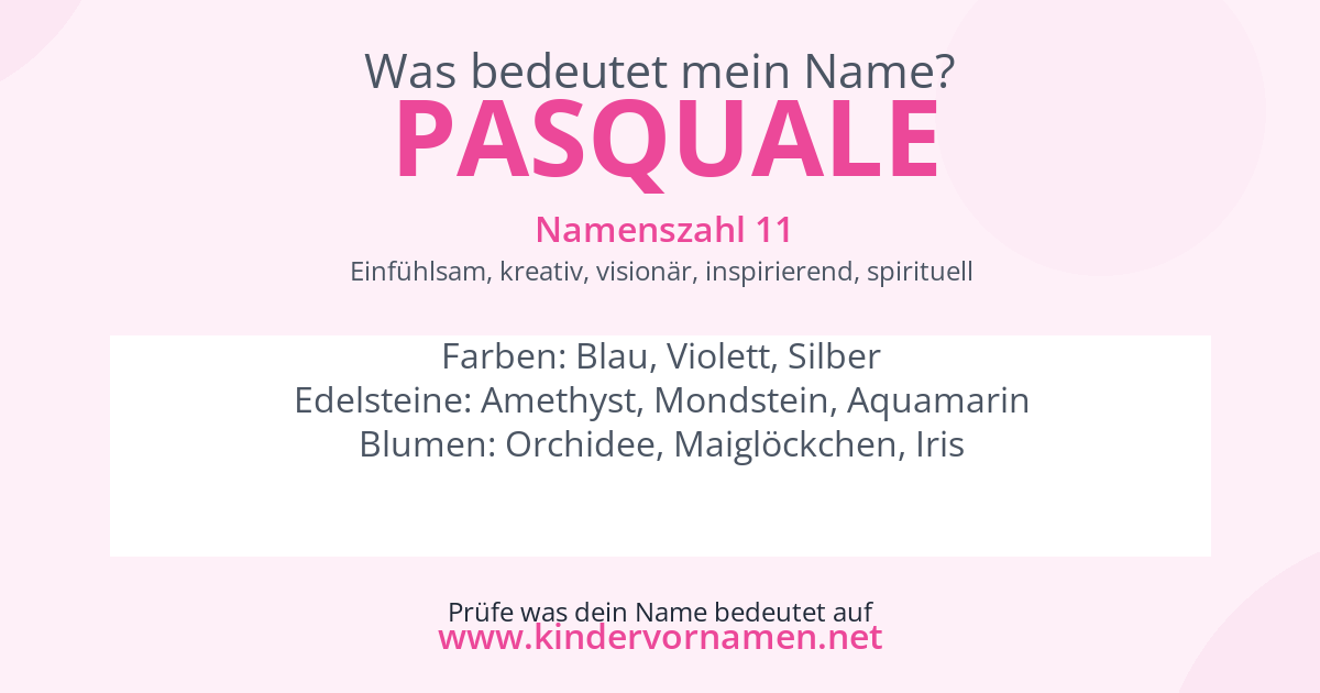 Was bedeutet der Name Pasquale?