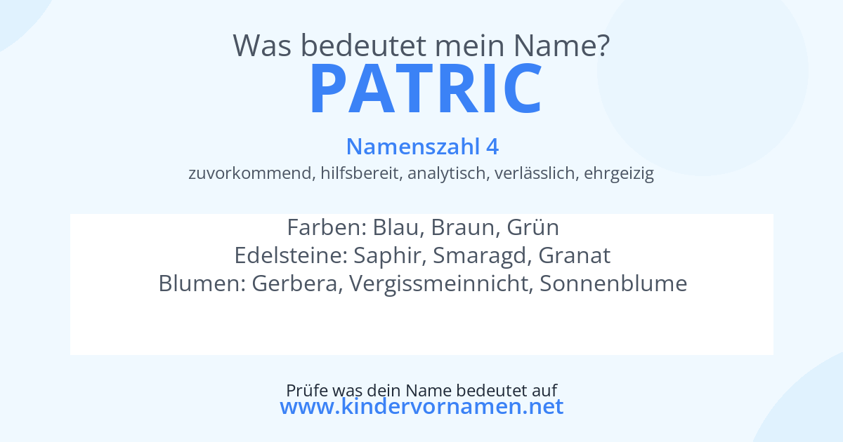 Was bedeutet der Name Patric?