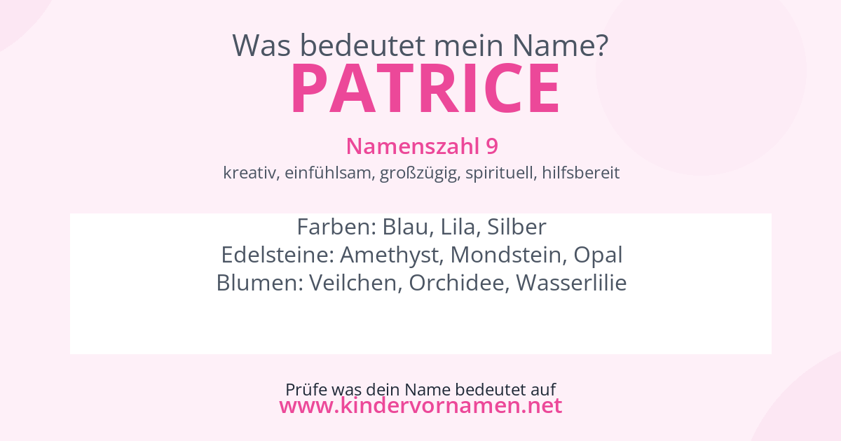 Was bedeutet der Name Patrice?