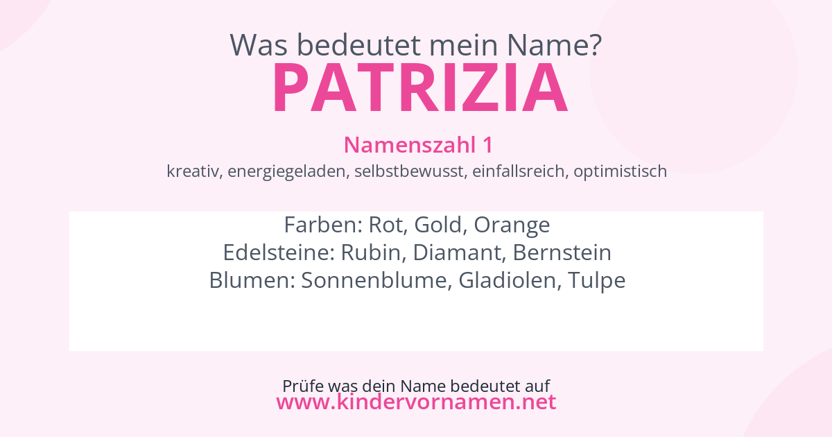 Was bedeutet der Name Patrizia?