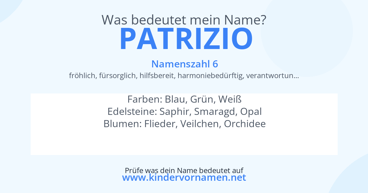 Was bedeutet der Name Patrizio?