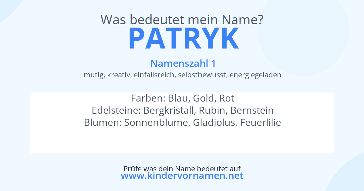 Was bedeutet der Name Patryk?