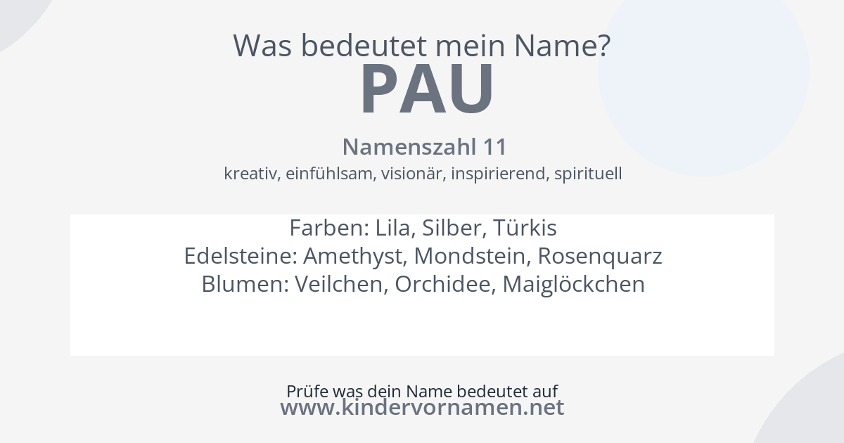 Was bedeutet der Name Pau?