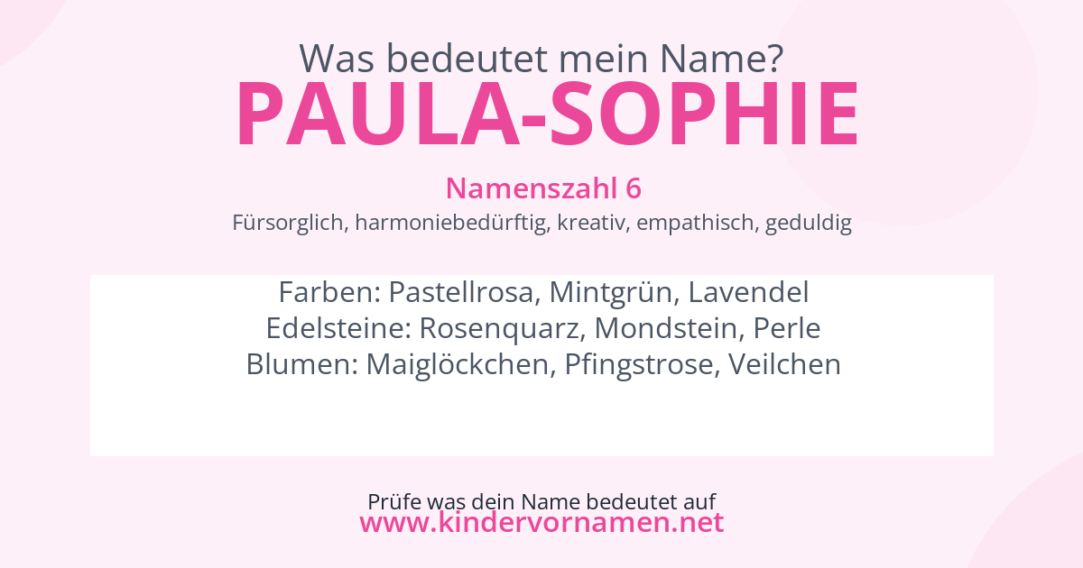 Was bedeutet der Name Paula-Sophie?