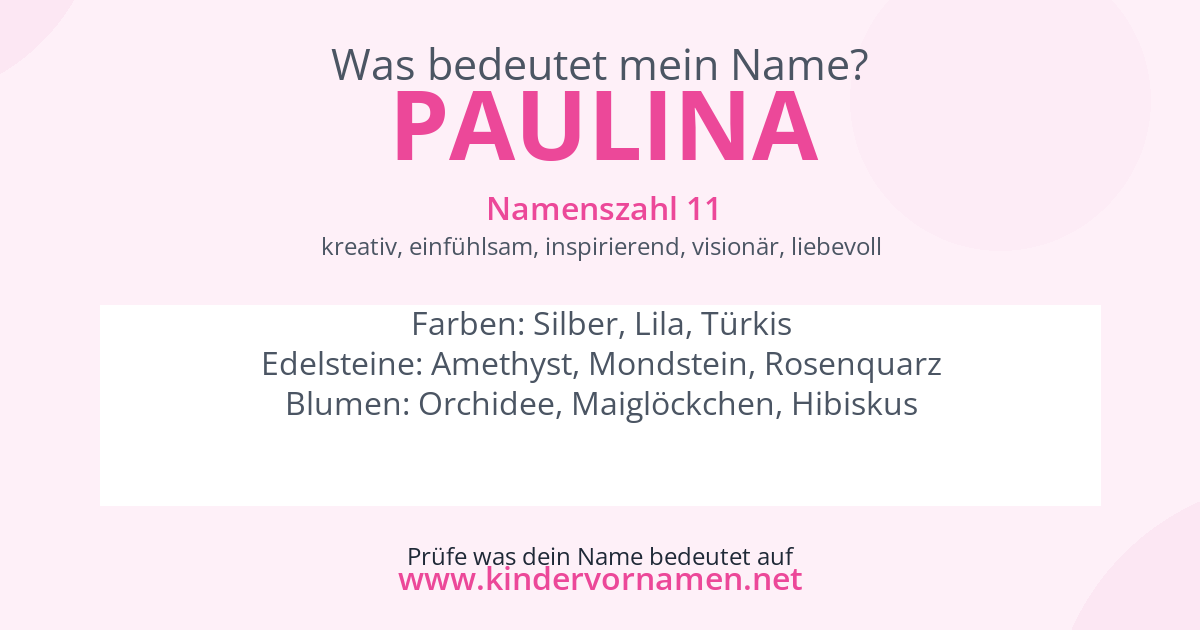 Was bedeutet der Name Paulina?