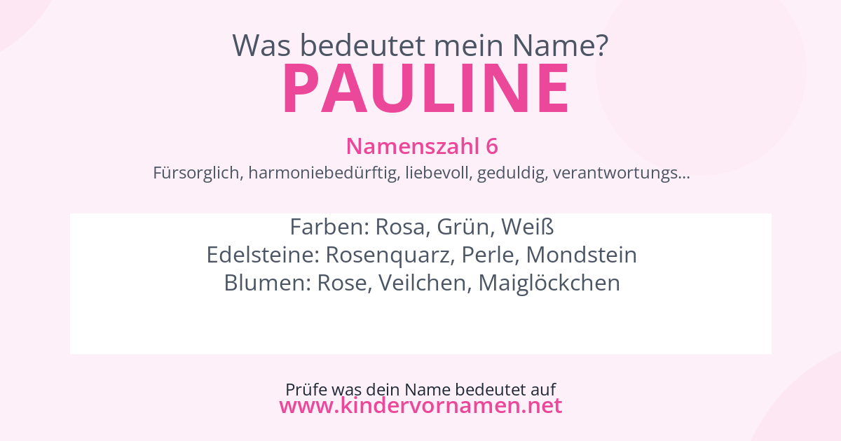 Was bedeutet der Name Pauline?