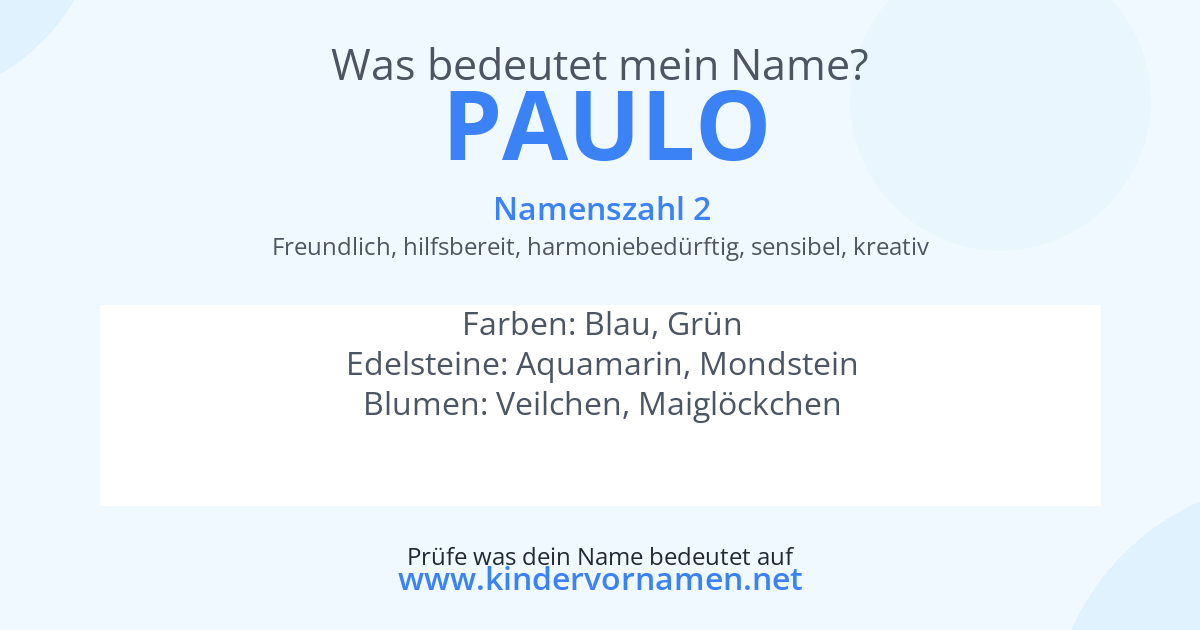 Was bedeutet der Name Paulo?