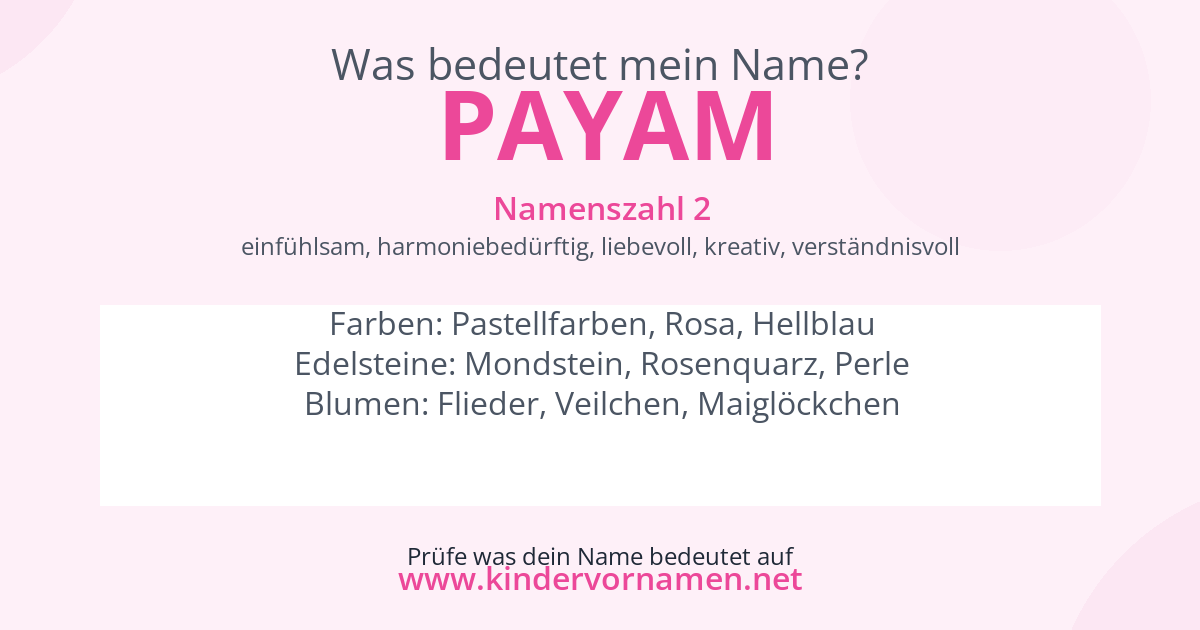 Was bedeutet der Name Payam?