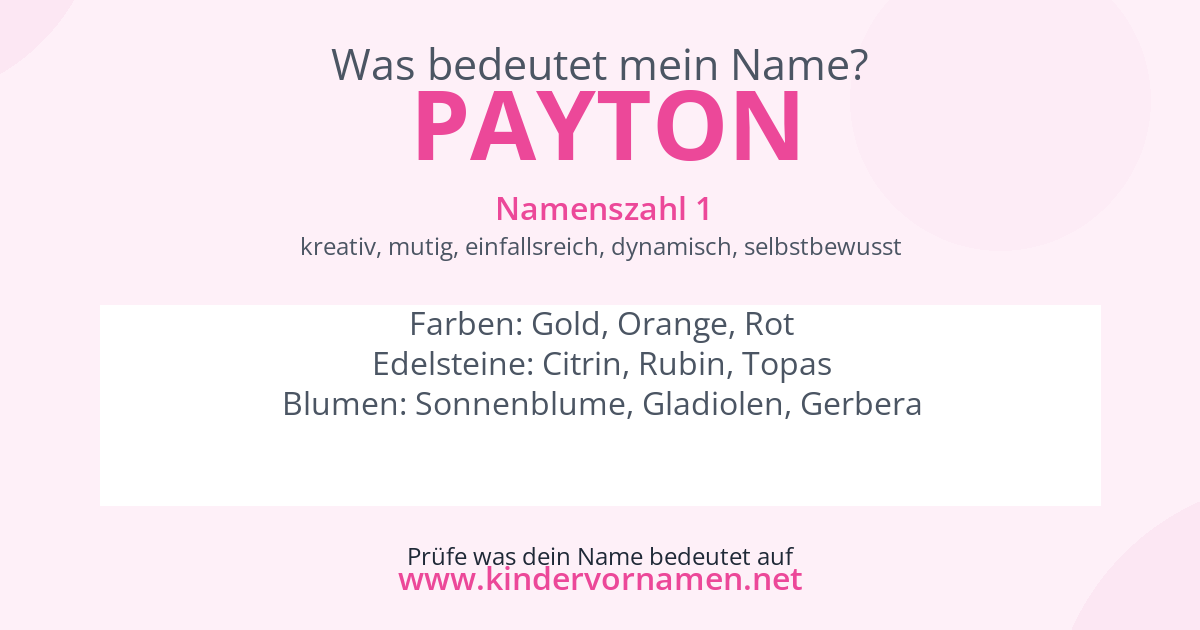 Was bedeutet der Name Payton?