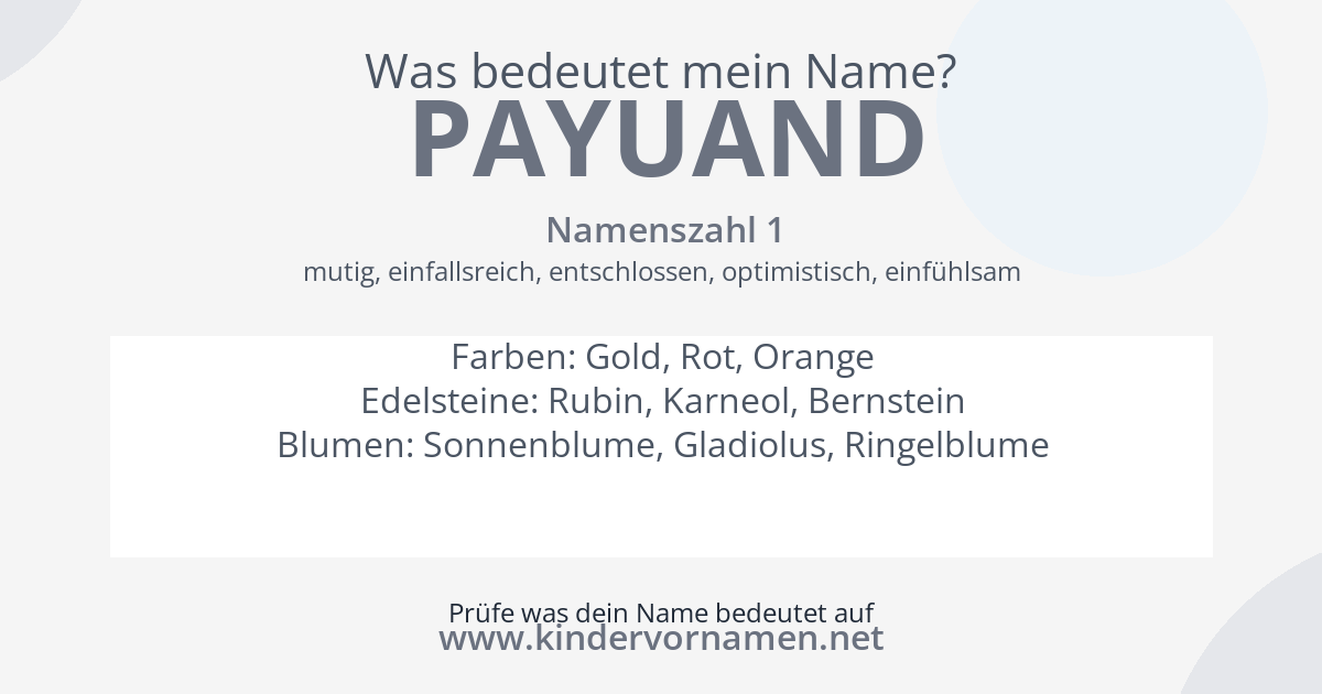 Was bedeutet der Name Payuand?
