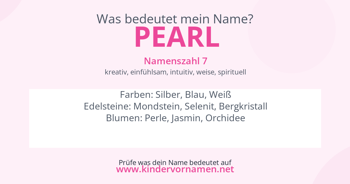 Was bedeutet der Name Pearl?