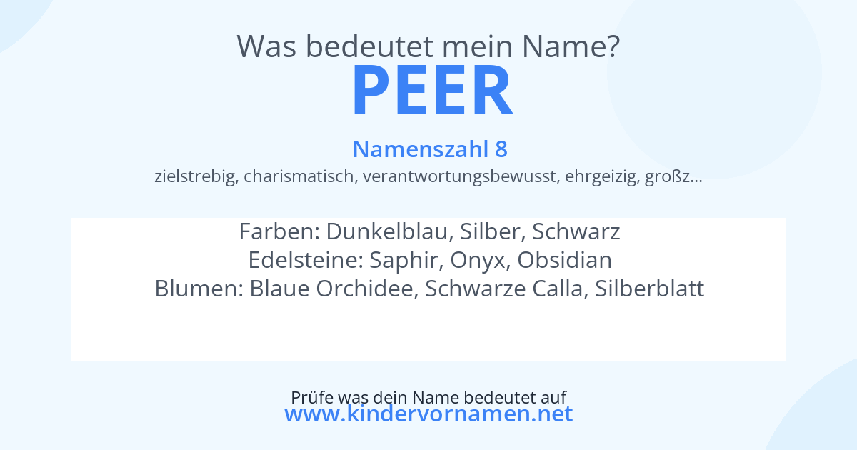 Was bedeutet der Name Peer?