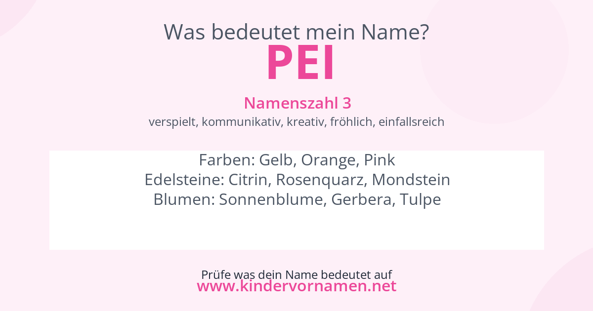 Was bedeutet der Name Pei?
