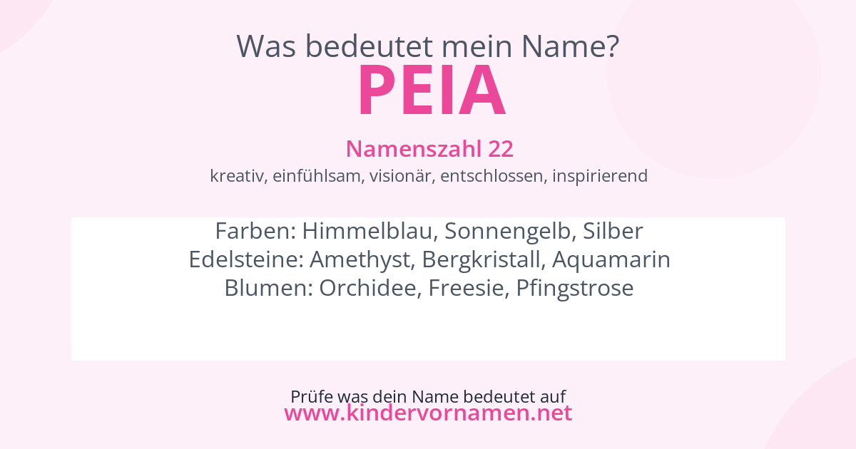 Was bedeutet der Name Peia?