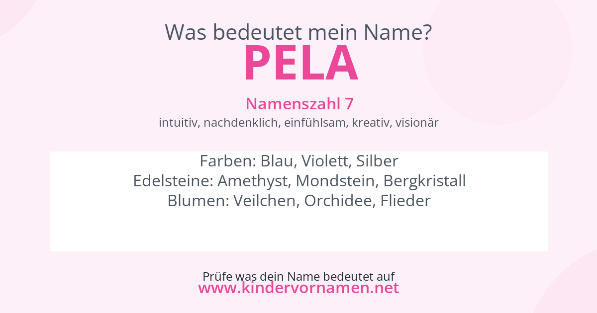 Was bedeutet der Name Pela?