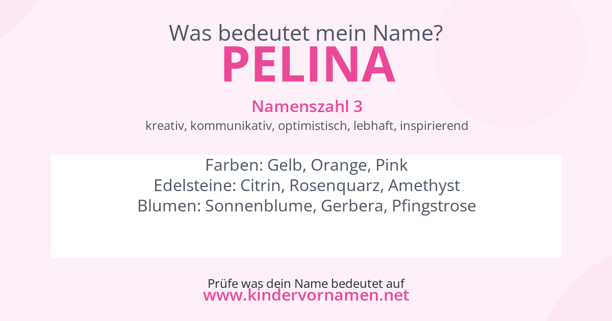 Was bedeutet der Name Pelina?