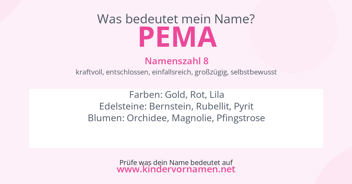 Was bedeutet der Name Pema?