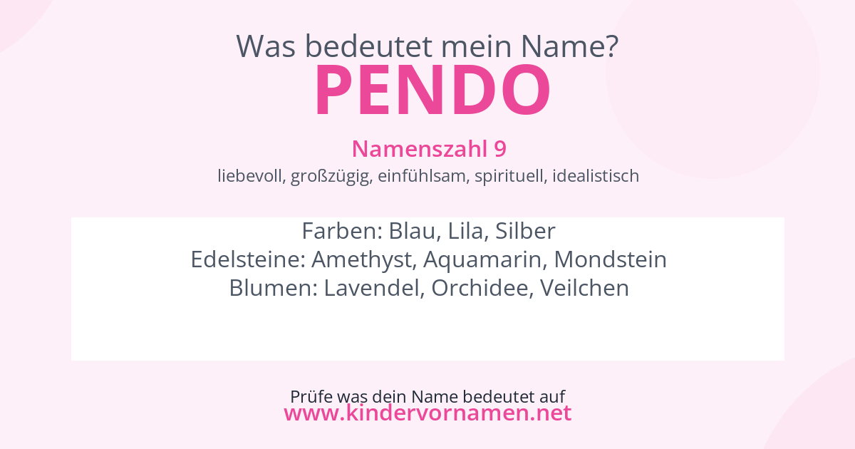 Was bedeutet der Name Pendo?