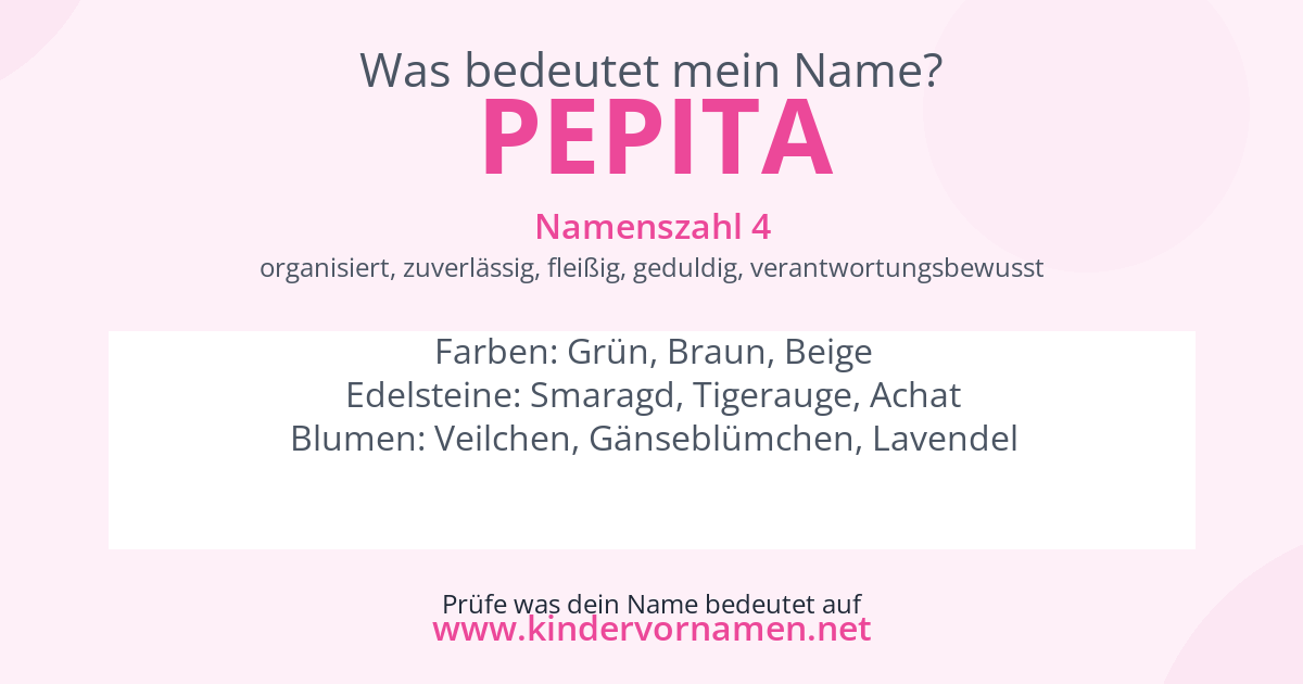 Was bedeutet der Name Pepita?