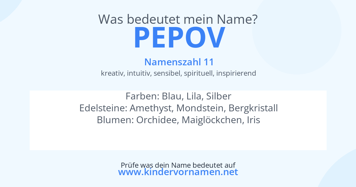 Was bedeutet der Name Pepov?