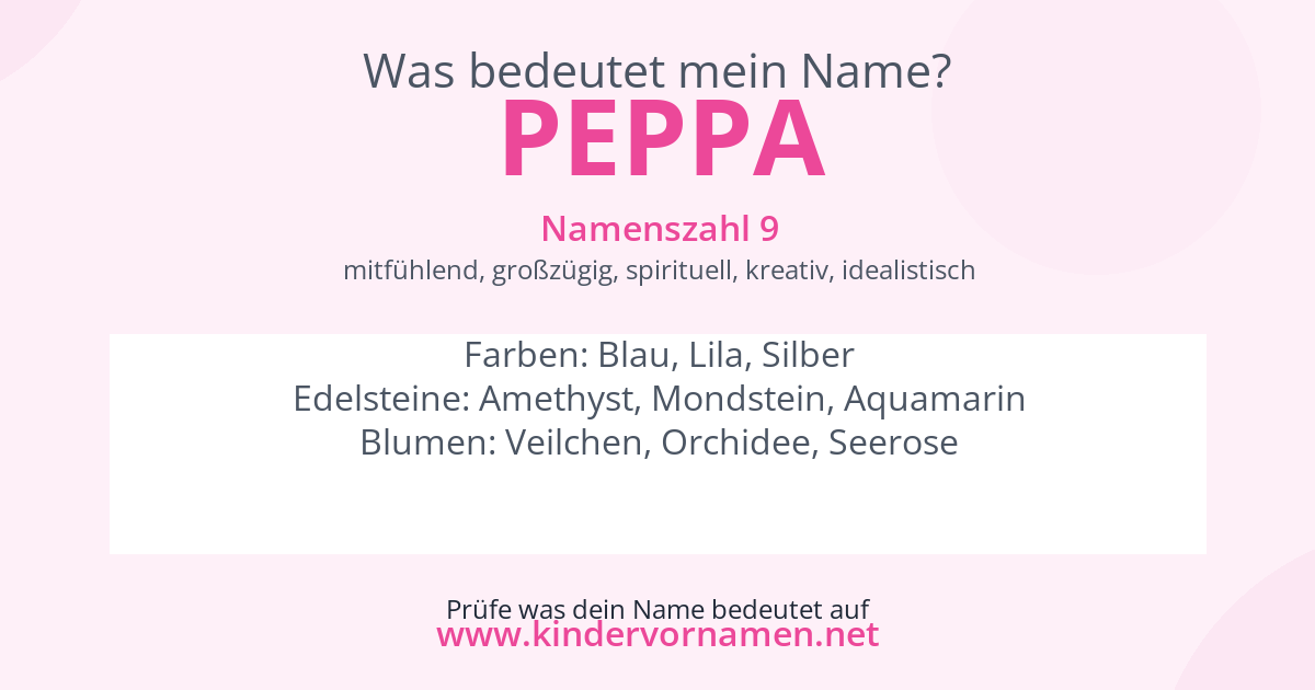 Was bedeutet der Name Peppa?