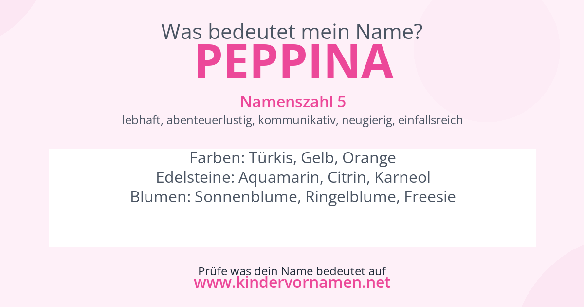 Was bedeutet der Name Peppina?