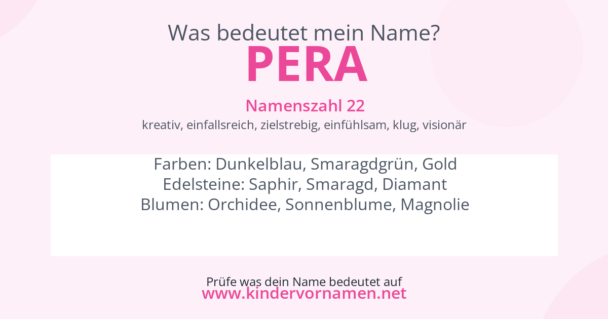 Was bedeutet der Name Pera?