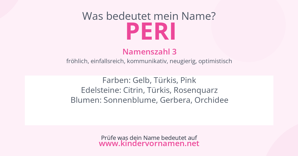 Was bedeutet der Name Peri?