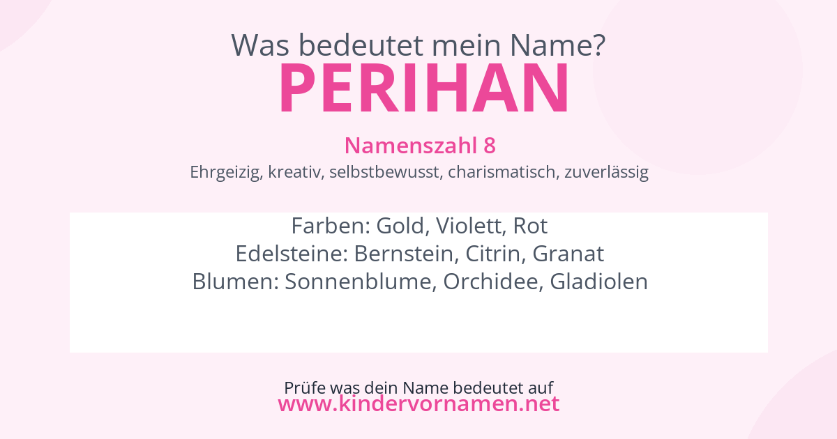 Was bedeutet der Name Perihan?