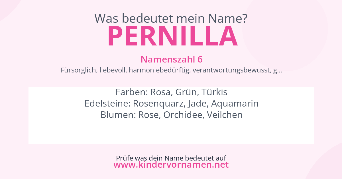 Was bedeutet der Name Pernilla?