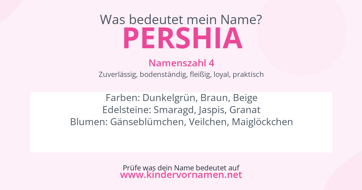 Was bedeutet der Name Pershia?