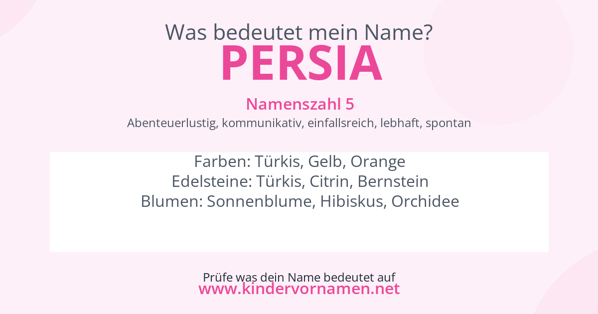 Was bedeutet der Name Persia?