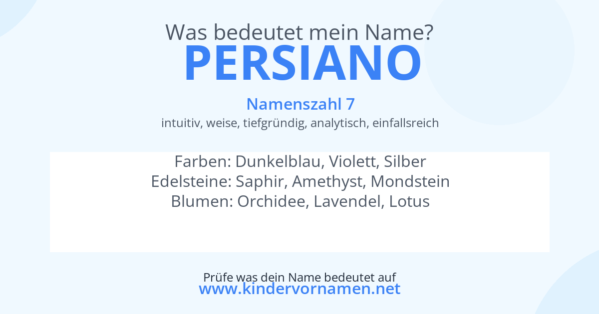 Was bedeutet der Name Persiano?