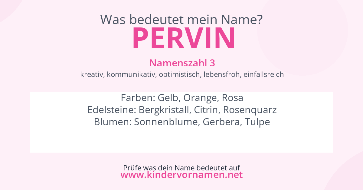 Was bedeutet der Name Pervin?