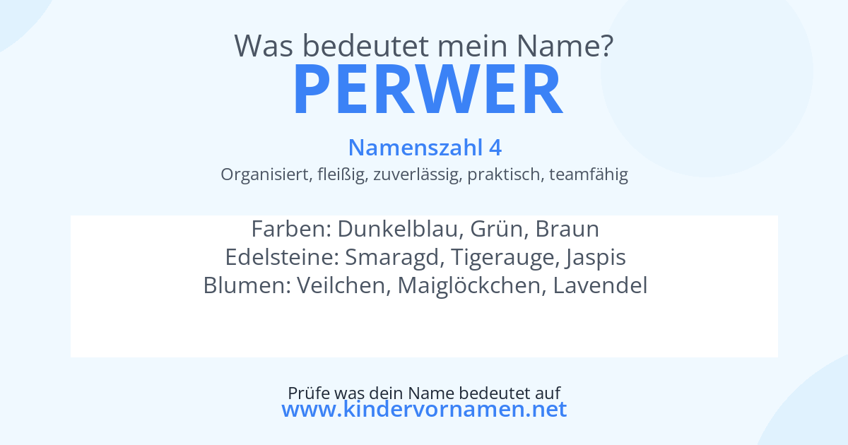 Was bedeutet der Name Perwer?