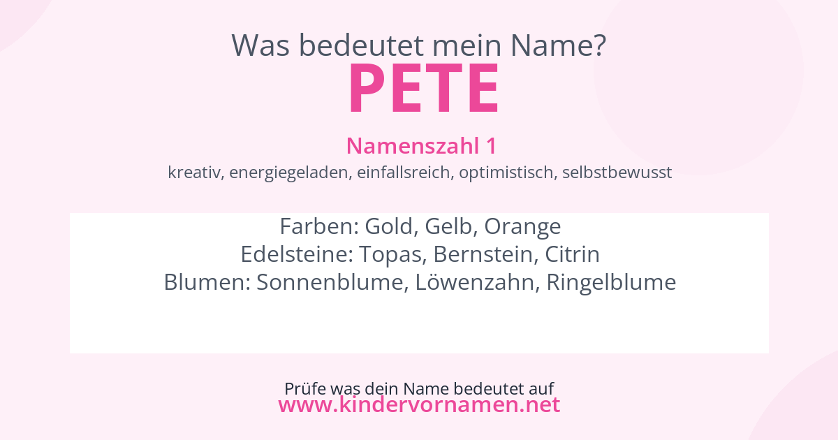Was bedeutet der Name Pete?