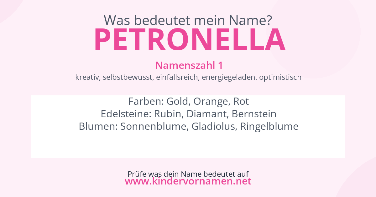 Was bedeutet der Name Petronella?