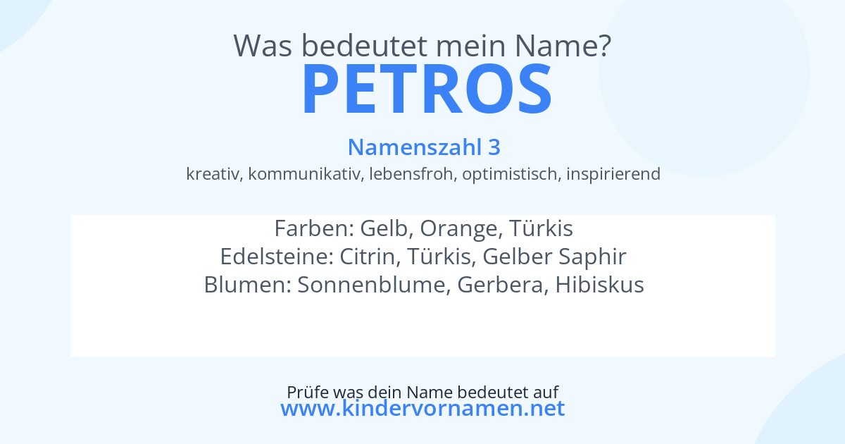 Was bedeutet der Name Petros?