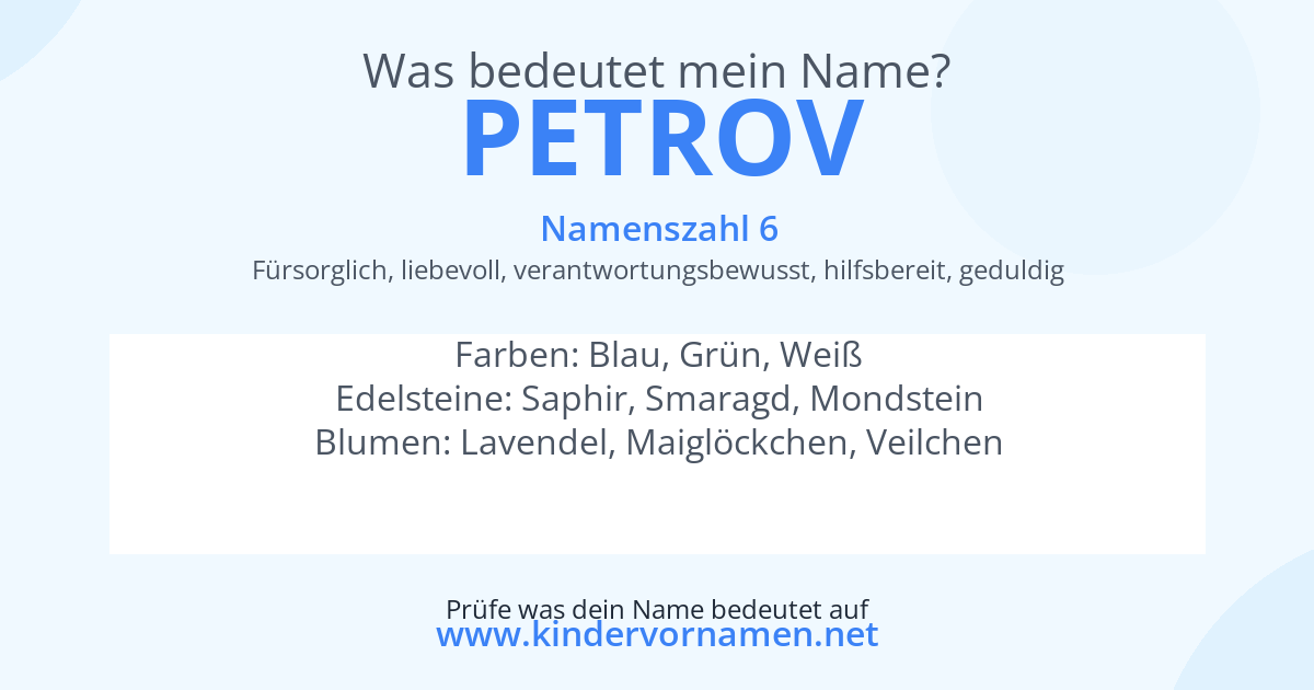 Was bedeutet der Name Petrov?