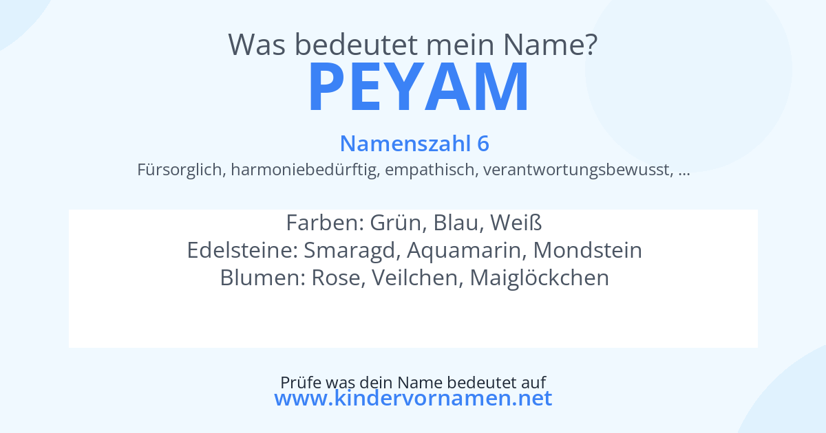 Was bedeutet der Name Peyam?