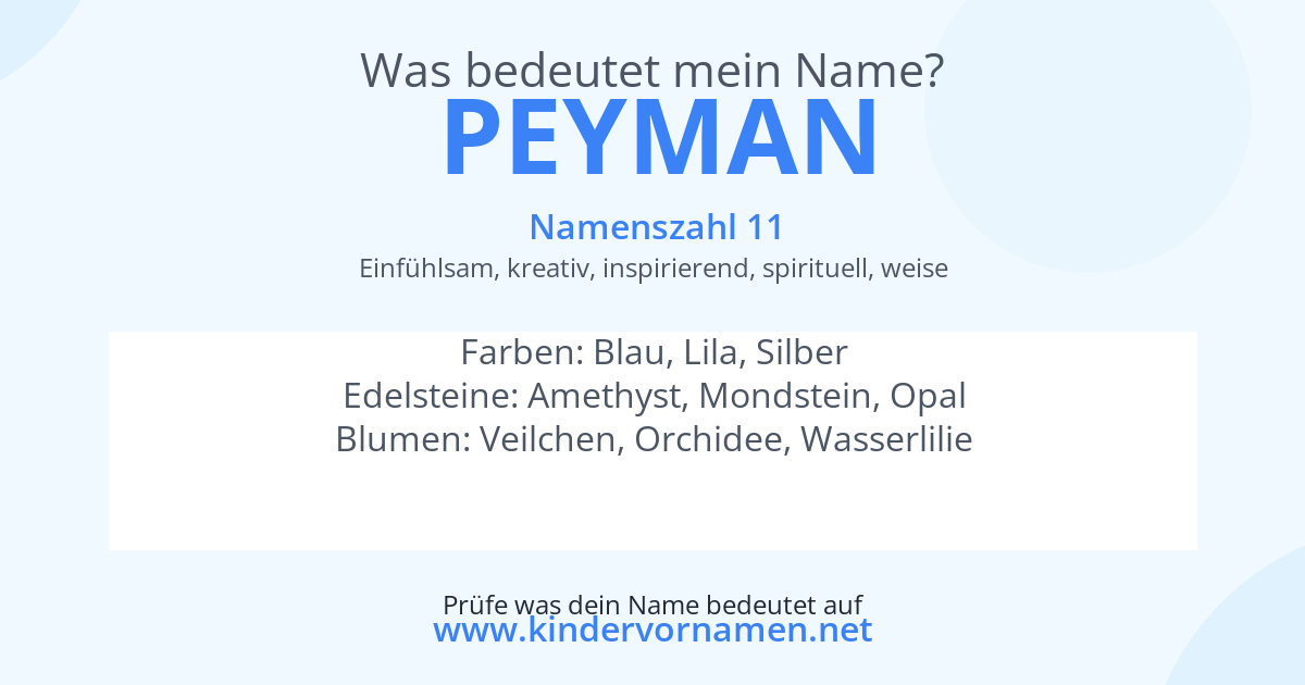 Was bedeutet der Name Peyman?