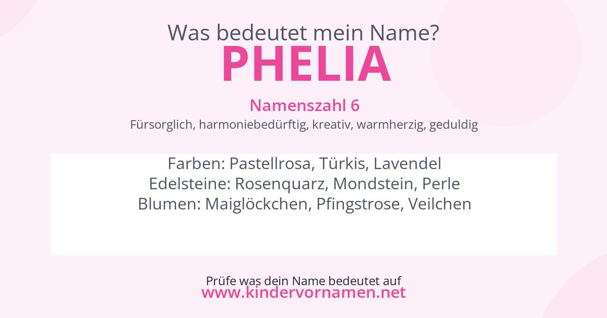 Was bedeutet der Name Phelia?